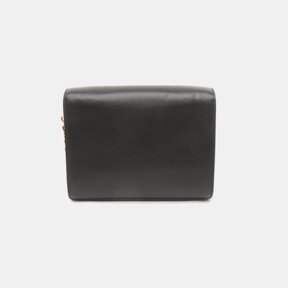 FURLA Black Leather Crossbody Bag Golden hardware Removable shoulder strap-(SKU)-14470958