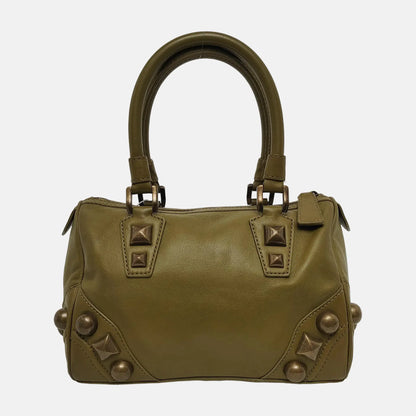 BURBERRY Green Cowhide Studs Handbag Golden hardware-(SKU)-944901889