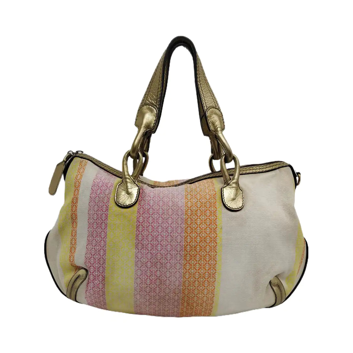 LOEWE Multicolor Canvas Floral Single Shoulder Bag Handbag Golden hardware Removable shoulder strap-(SKU)-942450620