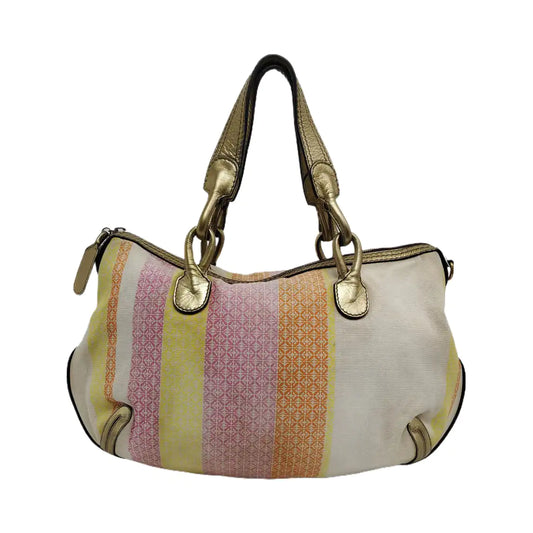 LOEWE Multicolor Canvas Floral Single Shoulder Bag Handbag Golden hardware Removable shoulder strap-(SKU)-942450620