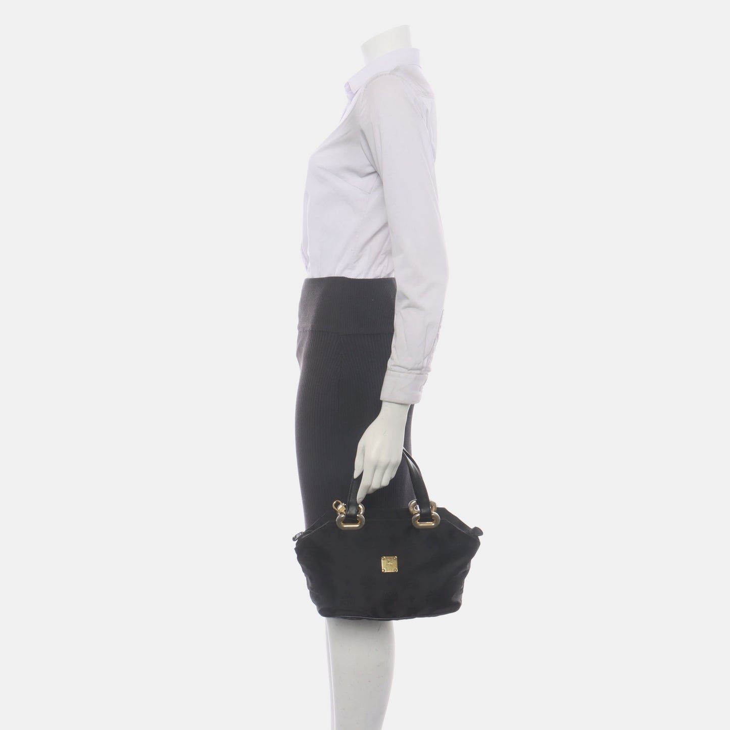 MCM Black fabric handbag Golden hardware-(SKU)-935409041