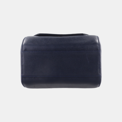 GIVENCHY Box Bag Dark Blue Leather Handbag Golden hardware-(SKU)-12936478