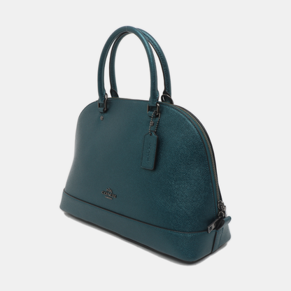COACH SIERRA Green Leather Shoulder Bag Handbag Crossbody Ruthenium color hardware Removable shoulder strap-(SKU)-934772644