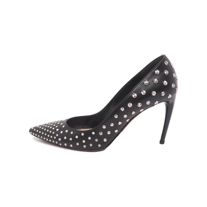 Alexander McQUEEN 38code Women's High Heel Leather Shoes Black Summer-(SKU)-13811463