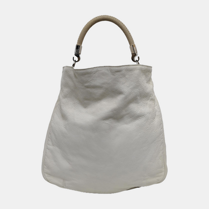 YSL ROADY White Leather Handbag Silver Hardware Sub-bag-(SKU)-942584962