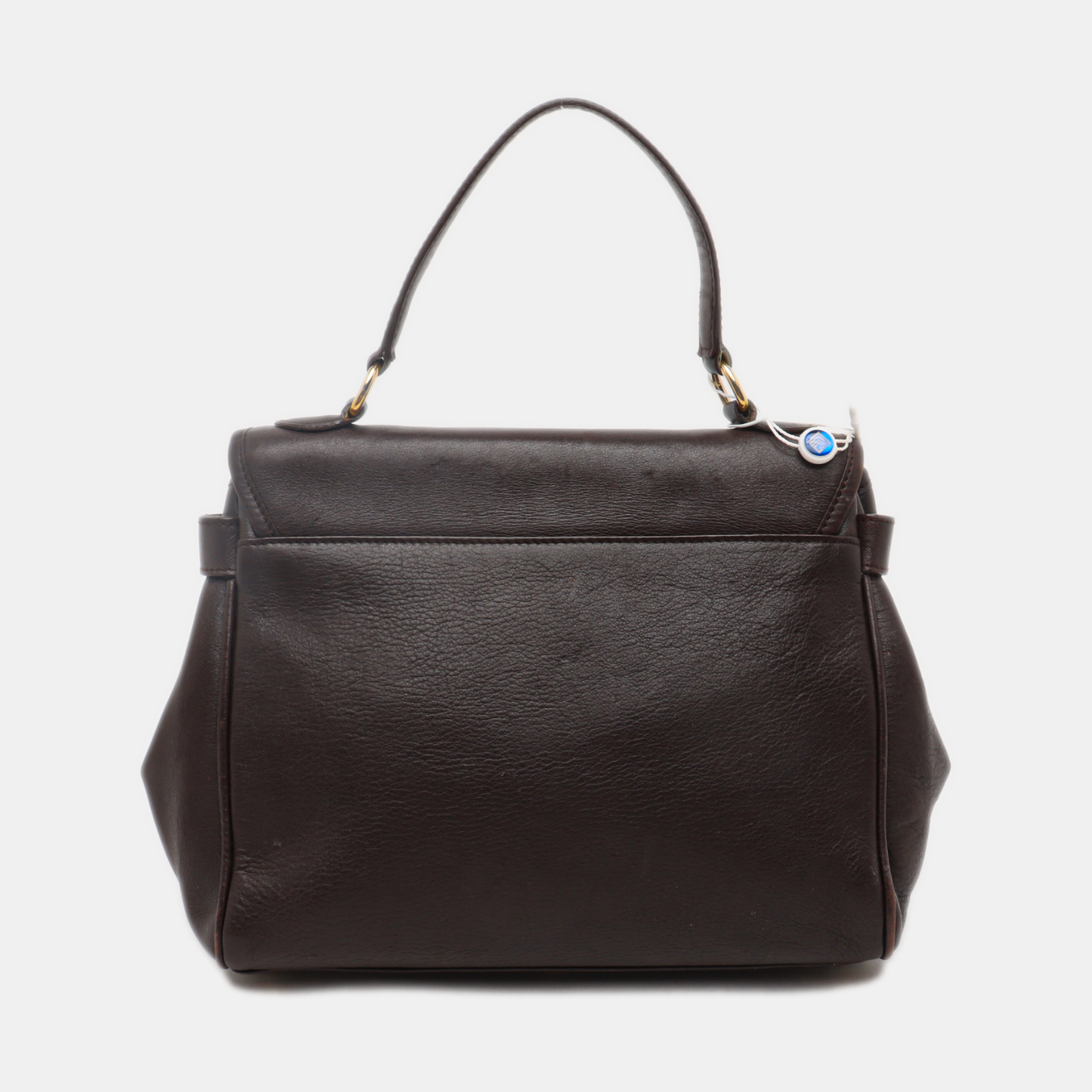 BURBERRY Dark brown leather single shoulder bag handbag crossbody Golden hardware Removable shoulder strap-(SKU)-14375152