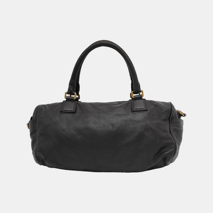 LOEWE Dark Purple Cowhide Single Shoulder Bag, Handbag Golden hardware Removable shoulder strap-(SKU)-13379817