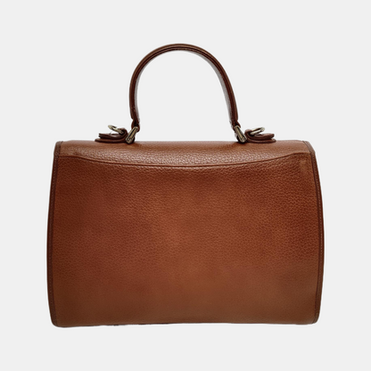 BURBERRY Brown Cowhide Handbag Silver Hardware-(SKU)-14318361