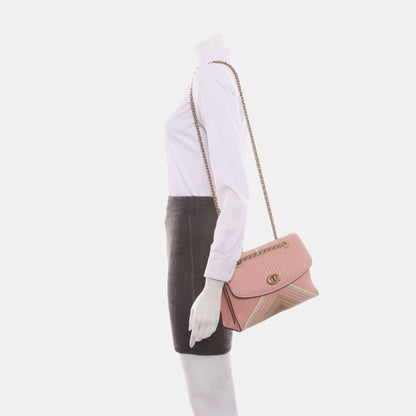 COACH PARKER 26 Pink Leather Stud Quilted Crossbody Shoulder Bag Golden hardware-(SKU)-929655469