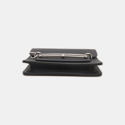 HERMÈS Roulis Slim Midnight Blue Evercolor Calfskin Piggy Wallet with Silver Hardware and Z Stamp-(SKU)-928394634