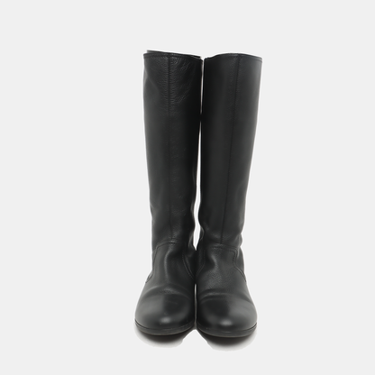 GUCCI 36code Autumn Winter Black Leather Women's Tall Boots-(SKU)-933739964