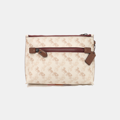 COACH White Coated Canvas Carriage Handbag Ruthenium color hardware-(SKU)-938171681