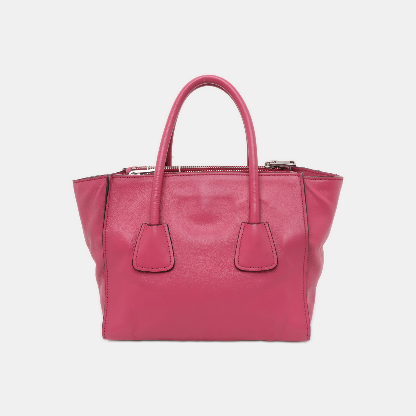 PRADA Glace Calf Blush Pink Leather Monogram Handbag Crossbody Single Shoulder Bag Silver Hardware-(SKU)-939994075