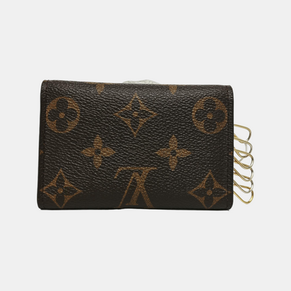 LOUIS VUITTON Brown Coated Canvas Monogram Key Bag Golden hardware-(SKU)-944332250