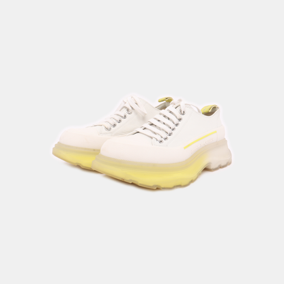 Alexander McQUEEN 37code Autumn and Winter White Leather Women's Sports Casual Shoes-(SKU)-13843378