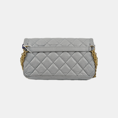 CHANEL 2.55 Blue Calfskin Quilted Intrecciato Fanny Pack, Crossbody Bag, Shoulder Bag, Golden Hardware, 27 Clasp-(SKU)-937072296
