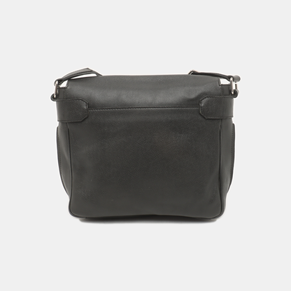 LOUIS VUITTON Black Cowhide Single Shoulder Bag Crossbody Bag Silver Hardware-(SKU)-939481514