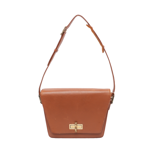 MCM Brown Cowhide Single Shoulder Bag Tote Golden hardware-(SKU)-930978260