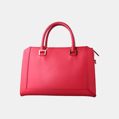 MCM NUOVO Red Leather Embossed Shoulder Bag Tote Bag Crossbody Bag Golden hardware Removable shoulder strap-(SKU)-14100965