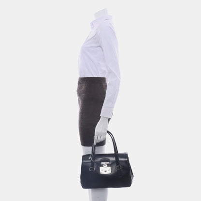 GUCCI Black cowhide tote bag Silver Hardware-(SKU)-13379697