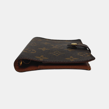 LOUIS VUITTON AGENDA Brown Coated Canvas Monogrammed Tote Handbag Golden hardware Vintage model-(SKU)-943035127