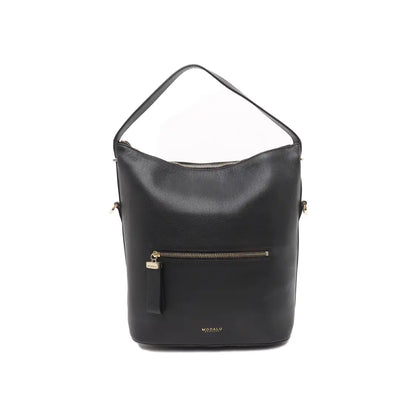 MODALU Bucket bag Black Leather Single Shoulder Bag Handbag Crossbody Golden hardware Removable shoulder strap-(SKU)-14487317