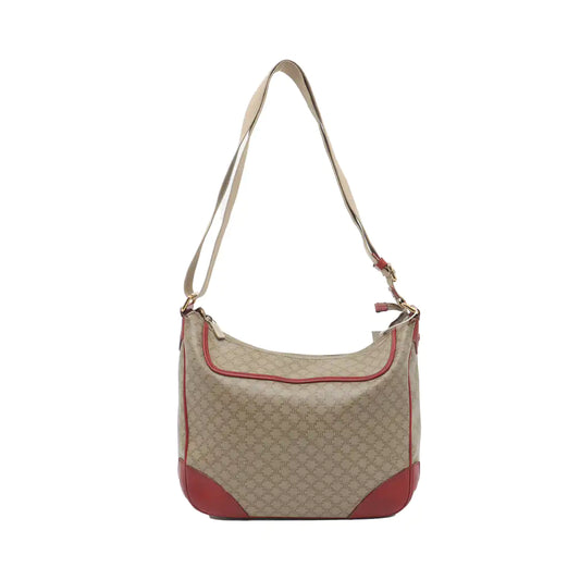 CELINE Khaki Coated Canvas Triumph Grained Shoulder Bag Handbag Golden hardware-(SKU)-936434494