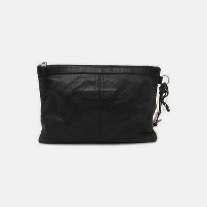 BALENCIAGA Classic City Black Lamb Skin Clutch Silver Hardware-(SKU)-935635471