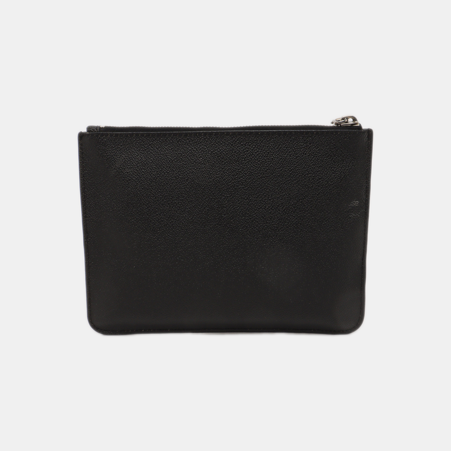 GIVENCHY Black Leather Printed Embossed Clutch Silver Hardware-(SKU)-14453406