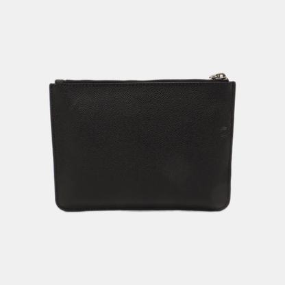 GIVENCHY Black Leather Printed Embossed Clutch Silver Hardware-(SKU)-14453406