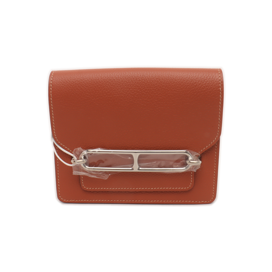 HERMÈS Roulis Slim Salmon Evercolor Leather Flap Wallet Silver Hardware Z Inside Pocket Complete Accessories-(SKU)-928395278