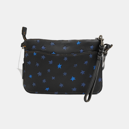 COACH Black Leather Printed Crossbody Bag Single Shoulder Bag Black hardware-(SKU)-942426241