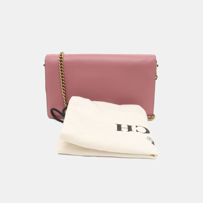 COACH CALLIE Small size Fuchsia Leather Carriage Single Shoulder Bag with Sling Golden hardware Removable shoulder strap-(SKU)-938185737