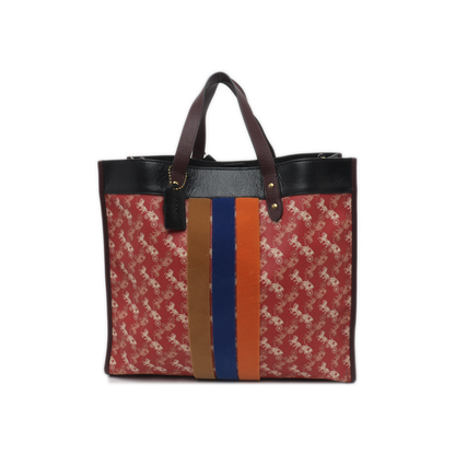COACH FIELD Red Coated Canvas Carriage Single Shoulder Bag Crossbody Bag Handbag Golden hardware Pouch detachable shoulder strap-(SKU)-14243470
