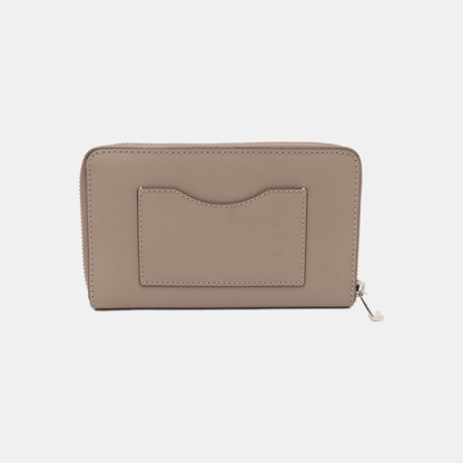 TORY BURCH Gray Leather Embossed Wallet Silver Hardware-(SKU)-14016199