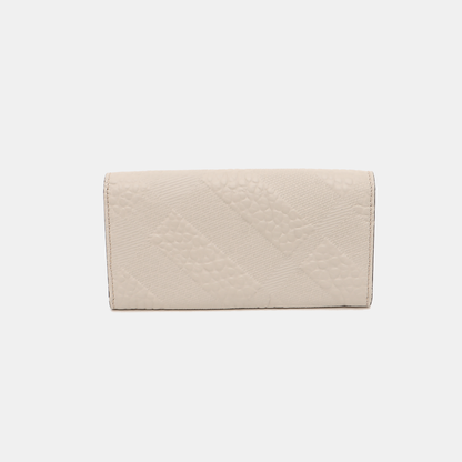BURBERRY Langley Gray Cowhide Embossed Wallet Golden hardware-(SKU)-14390190