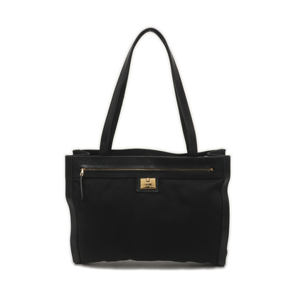 FERRAGAMO Tote bag Black Fabric Single Shoulder Bag Golden hardware-(SKU)-935409677