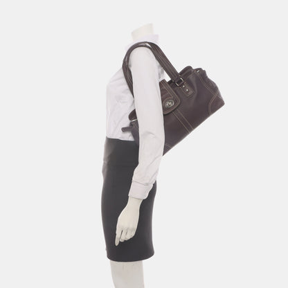 COACH Tote bag Purple Leather Handbag Silver Hardware-(SKU)-938235909