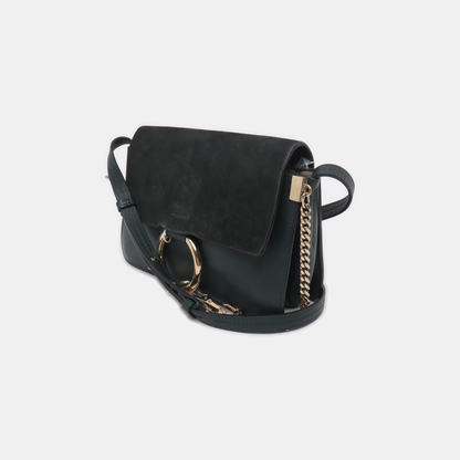 Chloé Faye Small size Blue Patchwork Material Crossbody Shoulder Bag Golden Silver Hardware-(SKU)-931840863