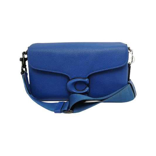 COACH PILLOW TABBY 26 Blue Cowhide Single Shoulder Bag Sling Bag Tote Silver Hardware Removable shoulder strap-(SKU)-943358336
