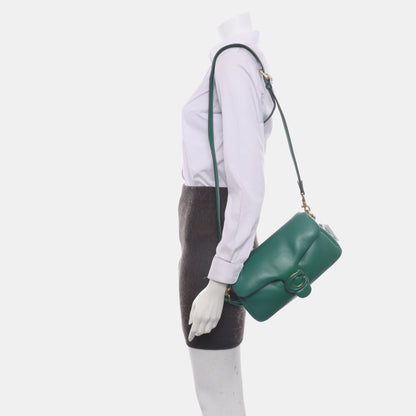 COACH PILLOW TABBY 26 Green Cowhide Crossbody Handbag Single Shoulder Bag Golden hardware shoulder straps-(SKU)-13671839