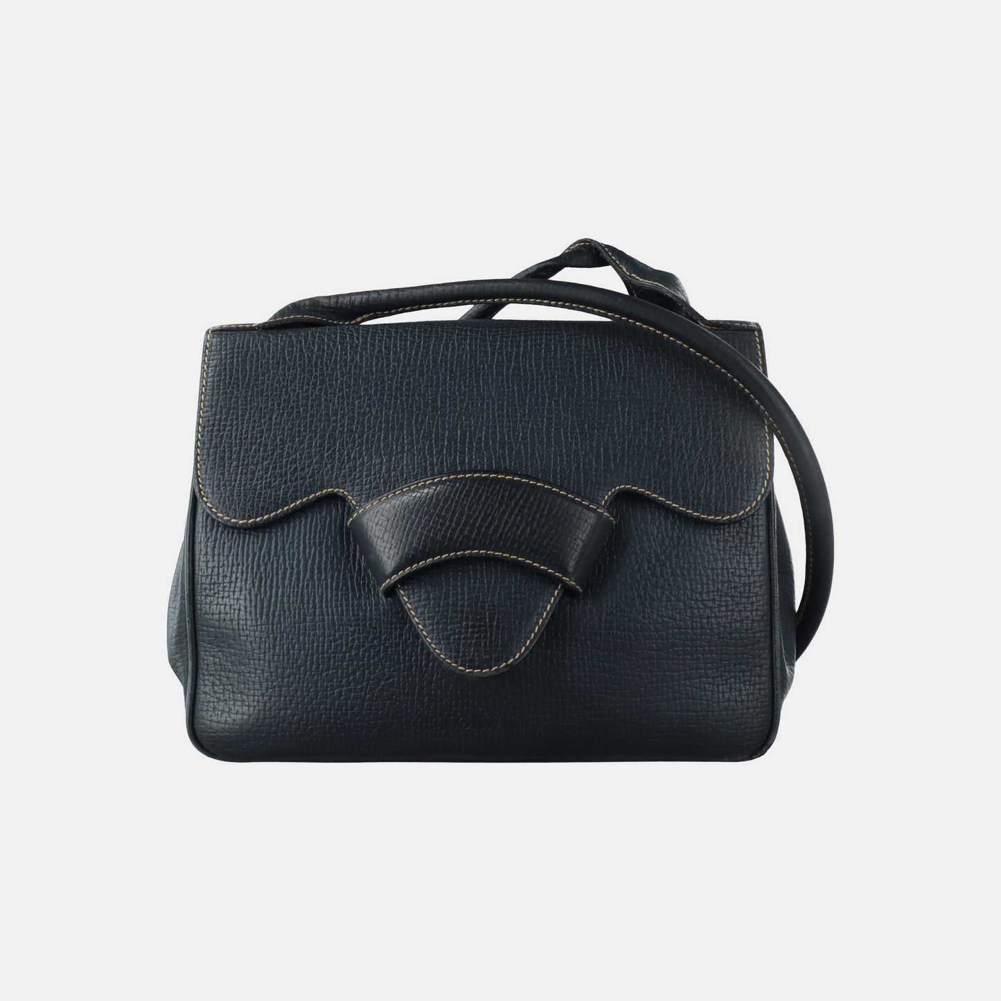 LOEWE Barcelona Dark Blue Cowhide Single Shoulder Bag Crossbody Bag Golden hardware-(SKU)-932491494