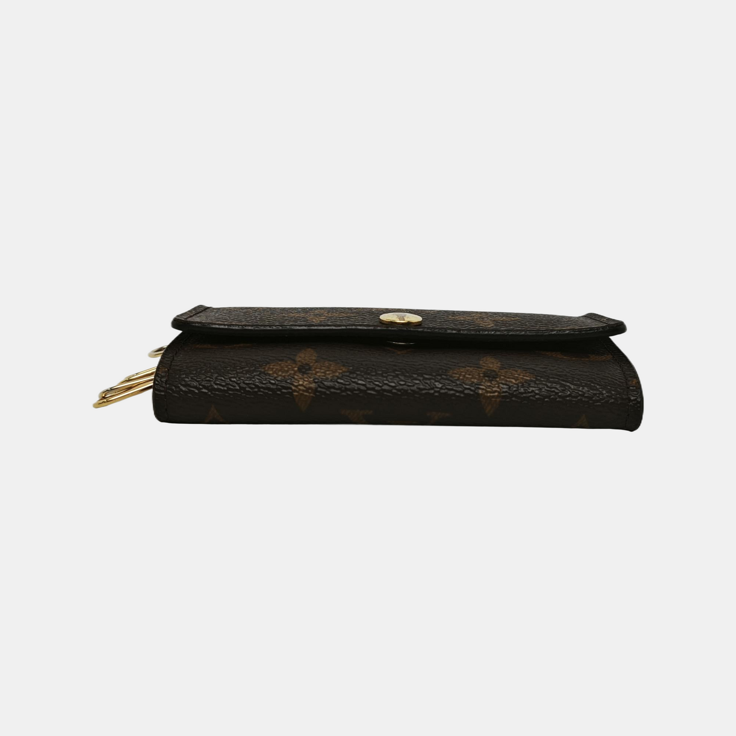 LOUIS VUITTON Brown Coated Canvas Monogram Key Bag Golden hardware-(SKU)-944332250