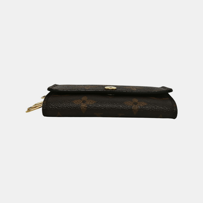 LOUIS VUITTON Brown Coated Canvas Monogram Key Bag Golden hardware-(SKU)-944332250