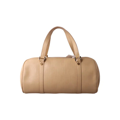 CELINE Beige Leather Embossed Handbag Golden hardware-(SKU)-14139543