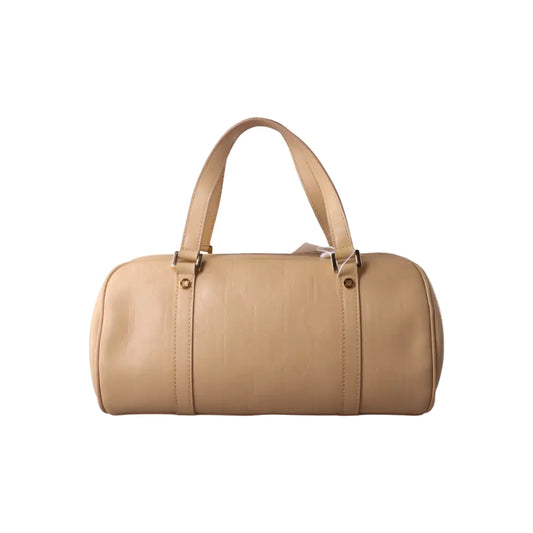 CELINE Beige Leather Embossed Handbag Golden hardware-(SKU)-14139543