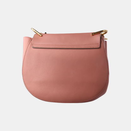 Chloé Drew Medium size Pink Suede Piggy Bank Bag Crossbody Bag Shoulder Bag Golden hardware Removable shoulder strap-(SKU)-13484103
