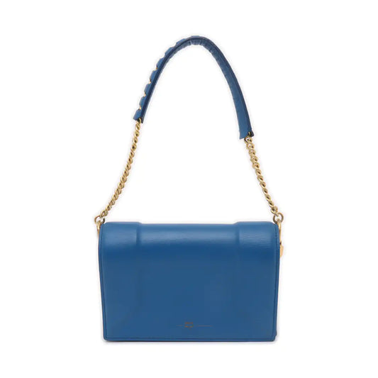 MCM Blue Leather Single Shoulder Bag Handbag Crossbody Bag Golden hardware-(SKU)-940042210
