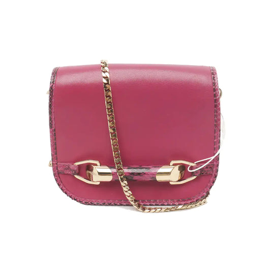JIMMY CHOO Fuchsia Leather Snake Pattern Crossbody Bag, Shoulder Bag Golden hardware-(SKU)-939200557
