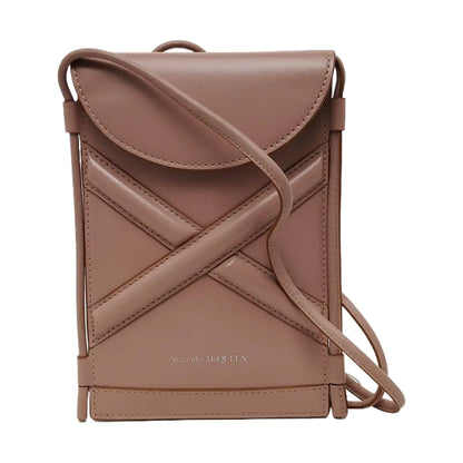Alexander McQUEEN Curve Micro mini Pink Cowhide Quilted Crossbody Single Shoulder Bag Silver Hardware-(SKU)-941495170